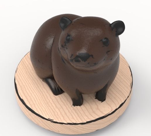 4.488.jpg Cute Woodland Bear Figurine 3D Model