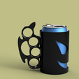 Can-Holder2.png Beer can holder with brass knuckles handle - The perfect companion for cool guys