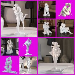collage.jpg Файл STL 10PCS PACKs Скульптура Романтическая Статуя Любви・3D-печатная модель для загрузки
