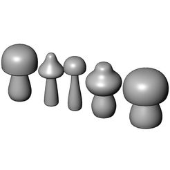 Mushroom-shapes-00.jpg STL-Datei Pilz Zapfen Puppe Dekor Formen 3D-Druck Modell・Modell für 3D-Drucker zum Herunterladen