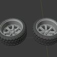 W2.JPG OFFROAD WHEEL SET with LOW PROFILE TIRES FOR DIECAST AND RC