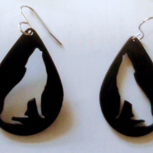 Wolf earrings 3D model