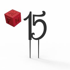15.jpg Archivo STL 15 Cake Topper・Modelo para descargar e imprimir en 3D
