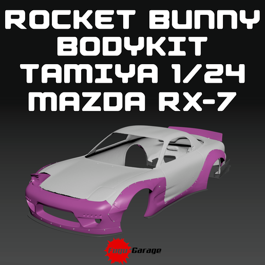 🚀 ROCKET BUNNY BODYKIT FOR MAZDA RX-7 TAMIYA 1/24・ STL File for