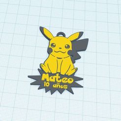 pikachu.jpg Fichier STL Porte-clés Pokemon 2 couleurs・Objet imprimable en 3D à télécharger