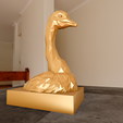 bust-low-poly-1.png ostrich bust statue low poly stl 3d print file