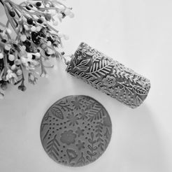 1000015166.jpg Textured Roller, Floral Textured Roller, Polymer Clay Tool