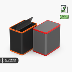 Trash-Box-STL.png Flipping Lid Trash Box