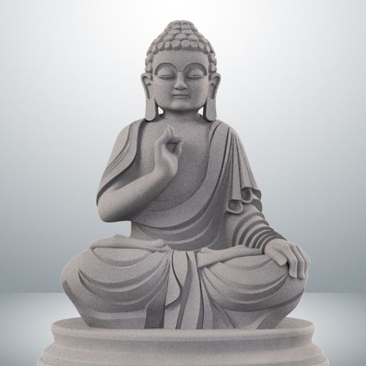 Highly Detailed Seated Buddha Sculpture (Scaleable) - 3D model önizlemesi