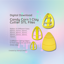 Cover-7.png STL-Datei Clay Cutter STL File Candy Corn 1 - Halloween Ohrring Digital File Download- 10 Größen und 2 Ausstecherversionen, Ausstecher・3D-druckbares Modell zum Herunterladen