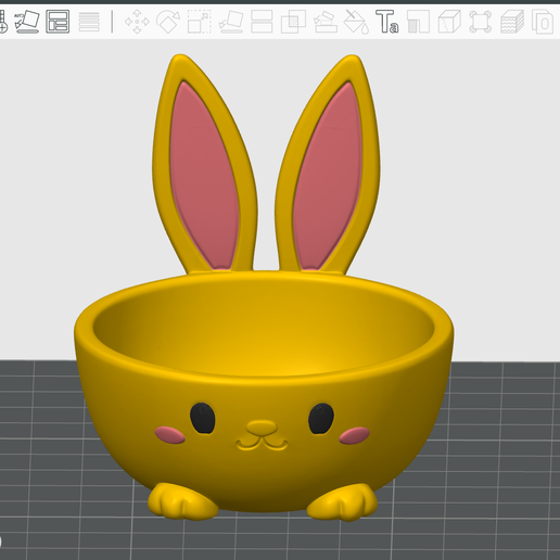 Cute Bunny Easter Egg Bowl - Multi Color 3D Print - Adorable Rabbit Candy Holder