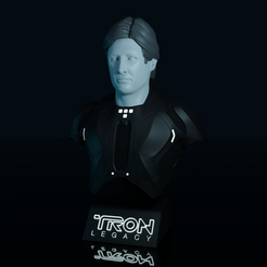 front.png Archivo STL Busto Tron Legacy Tron・Diseño de impresora 3D para descargar