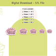 2.png Lotus Flower Cutter for Polymer Clay | Digital STL File | Clay Tools | 5 Sizes Clay Cutters for Earrings