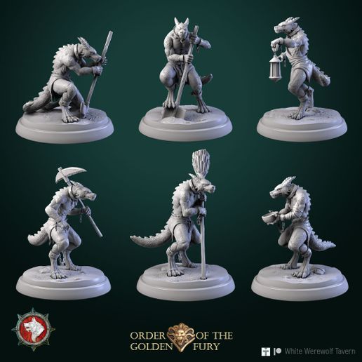Kobold-slaves-set.jpg 'Order of the Golden Fury' January 2023 Release 25 STL's miniatures pre-supported