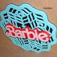 barbie-pelicula-logo-muñeca-cartel-coleccion.jpg Barbie, doll, toy, movie, 3d-printing, poster, sign, signboard, logo, gift, communion