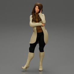 Girl-00.jpg 3D-Datei Junge Frau im Mantel posiert auf der Straße 3D-Druck Modell・Design zum Herunterladen und 3D-Drucken, 3DGeshaft