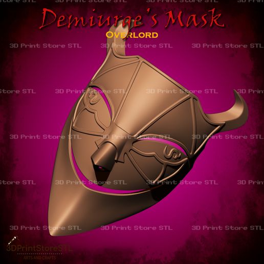 6.jpg Demiurge Mask Cosplay Overlord - STL File 3D print model