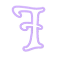 F_Ucase.stl Tinker Bell - cookie cutter alphabet cursive letters - set cookie cutter