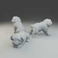 1.png Low polygon Bulldog 3D print model  in three poses