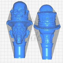 newvoo.png Download free STL file Voodoo Topper 2 Piece (Fixed) ($7 cane walking sticks) • 3D printing design, ToaKamate