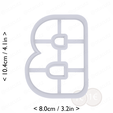 letter_b~3.75in-cm-inch-top.png Letter B Cookie Cutter 3.75in / 9.5cm