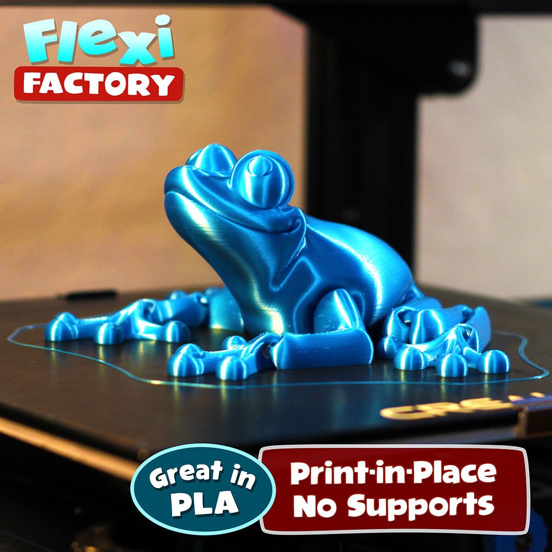 Frog_01.jpg Файл STL Симпатичная лягушка с флекси-принтом・Модель 3D-принтера для скачивания, FlexiFactory