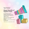 Cover-7.png Mega Bundle Square Vase STL File - Digital Download -45 Sizes- Homeware, Minimalist Modern Design