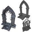 Gates-A-Samples-Mystic-Piegon-Gaming-2.jpg 3D file Arched Portal and Feywilds Portal Tabletop Terrain Set・3D printer design to download