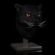 Tiger_PortratitBlack0000.jpg Tiger portrait with stand, base and wall mounts 3D STL print file High-Polygon