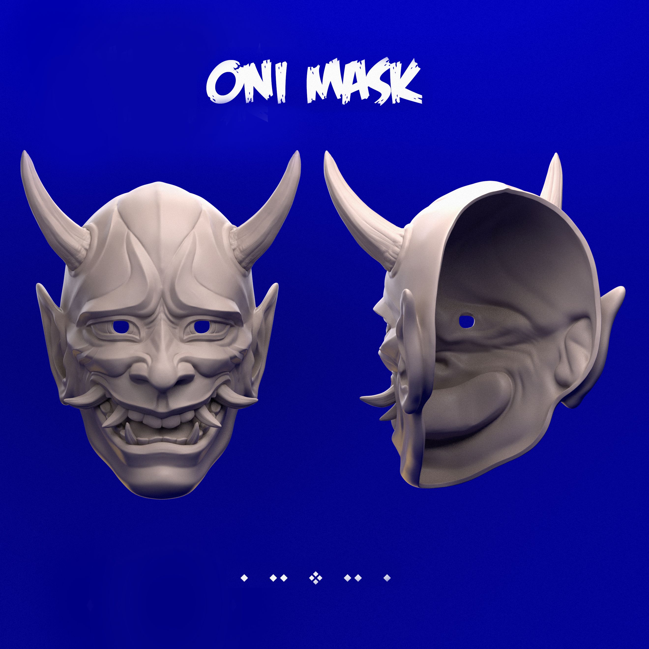 STL file Japan Oni Mask Cosplay 3D print・3D print object to download・Cults