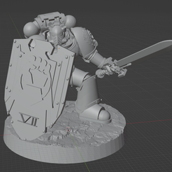 Imperial-Fist-Front.png Free STL file Imperial Fist Sword & Shield Marine・Model to download and 3D print, Verbie