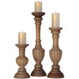 3ddd1.jpg Wooden decorative Aged patinated Candle Holders candlesticks 3D model