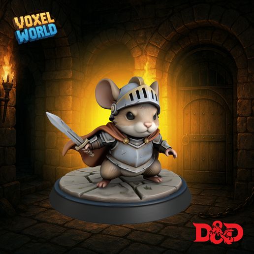 Mouse Knight - 3D Printable Miniature | DnD & Tabletop RPGs