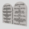 Shapr-Image-2023-04-04-191225.png The Ten Commandments list, God Words written on  tablets, flexi joint, print in place, 2 models hollow text, relief text