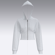 Girls-Cinched-Waist-Zip-Up-Crop-Hoodie-Melange_.png Girls Cinched Waist Zip-Up Crop Hoodie Melange | Marvelous / Clo3d / obj / fbx