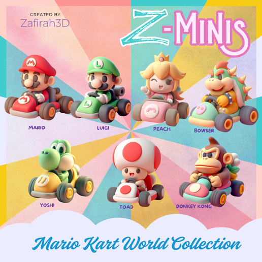 Mario Kart Peach Mario 3d World ?️ Z-MINIS MARIO KART WORLD