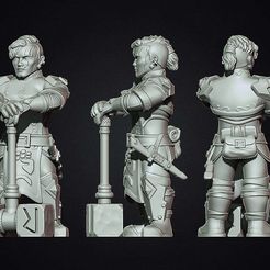 1.jpg Free STL file Female dwarf warrior gnome・3D print design to download
