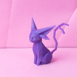 Espeon_Eeveelutions_3D_print_STL_13.jpg STL file Espeon Low Poly Pokemon・3D printing idea to download