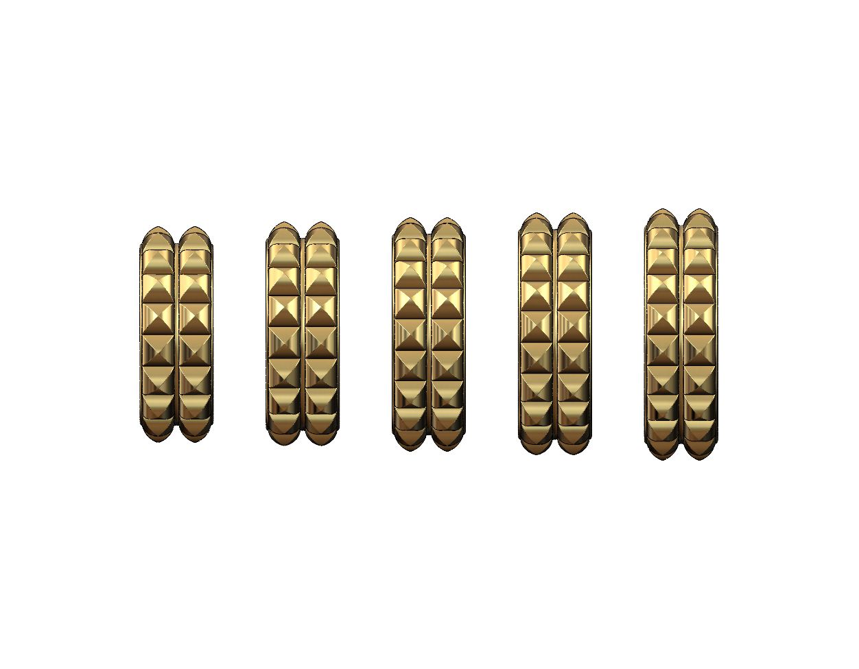 Pyramid Stl Rounded Download STL file Double row rounded pyramid studs eternity band US ...