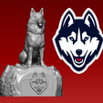 yttyuyt.png NCAA - 康大哈士奇橄榄球队吉祥物雕像 - 3d 打印