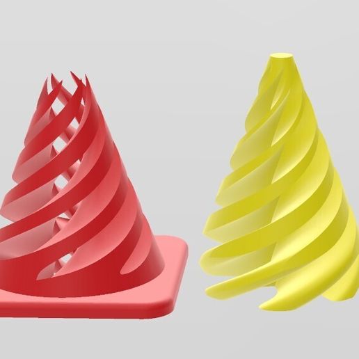 Spiral traffic cone 3D model
