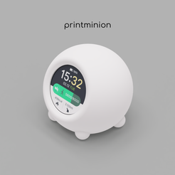 19192_O101-bump-legs.png STL-Datei Kugelgehäuse mit Höckerfüßen (O101) für Waveshare 1,28" rundes LCD und *Studio XIAO ESP32-C3/S3*・3D-Drucker-Vorlage zum herunterladen