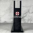 IMG_3888.jpg WE ARMORER WORKS CYBERGUN DESERT EAGLE 50 AE UMBRELLA CORP LIGHTNING HAWK  LEON AIRSOFT GUN DISPLAY STAND