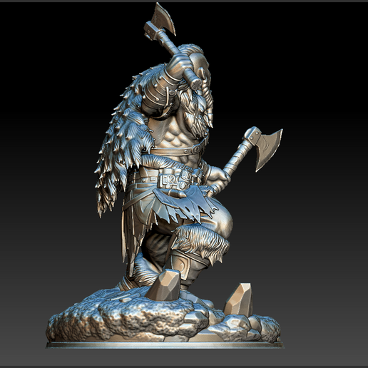 ytuii.png Wolfborn Berserker – Dual Axe Warrior STL