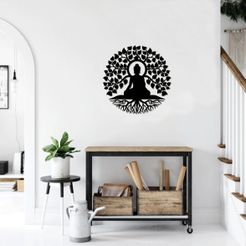 mockup.jpg Archivo STL Buda arbol de Bodhi - Arbol de la vida (Wall art)・Objeto imprimible en 3D para descargar