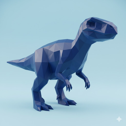 Low Poly Oviraptor STL – Geometric 3D Printable Sculpture – Modern Polygon Animal / Character – Minimalist 3D Print Model – Decorative Figurine