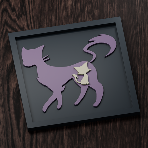 Liepard Line - Pokemon Silhouette Frame | Normal, Inverse & Scaled STL