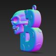 Skull-Themed-B-Letter-Keychain-3D-Print-File-5.jpg Skull-Themed "B" Letter Keychain 3D Print File