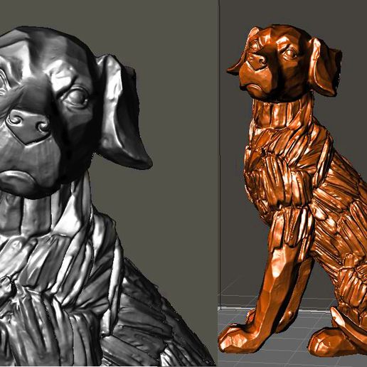 STL file Labrador Retriever Dog - Wood Effect 🐕 (3MF)・3D printing ...
