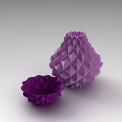 Crystal-pineapple-vase-and-bowl_1.jpg Free STL file Crystal pineapple vase and bowl・3D printing design to download, Evaxdesign